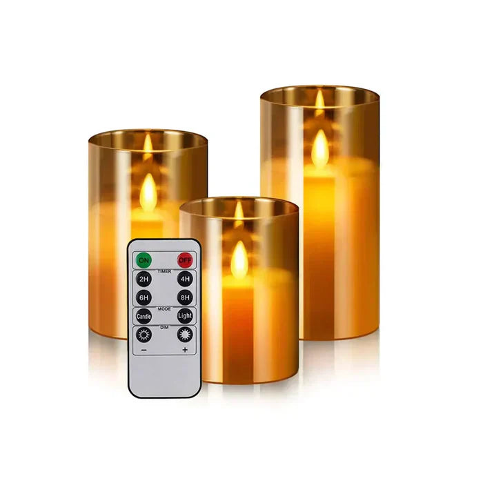 Kit 3 Velas de LED com Controle Remoto