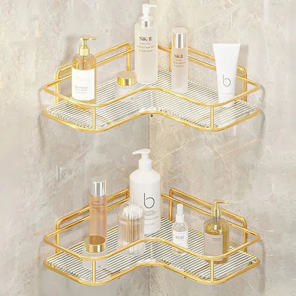 Prateleira Acrílica de banheiro - Dourada, sem furos