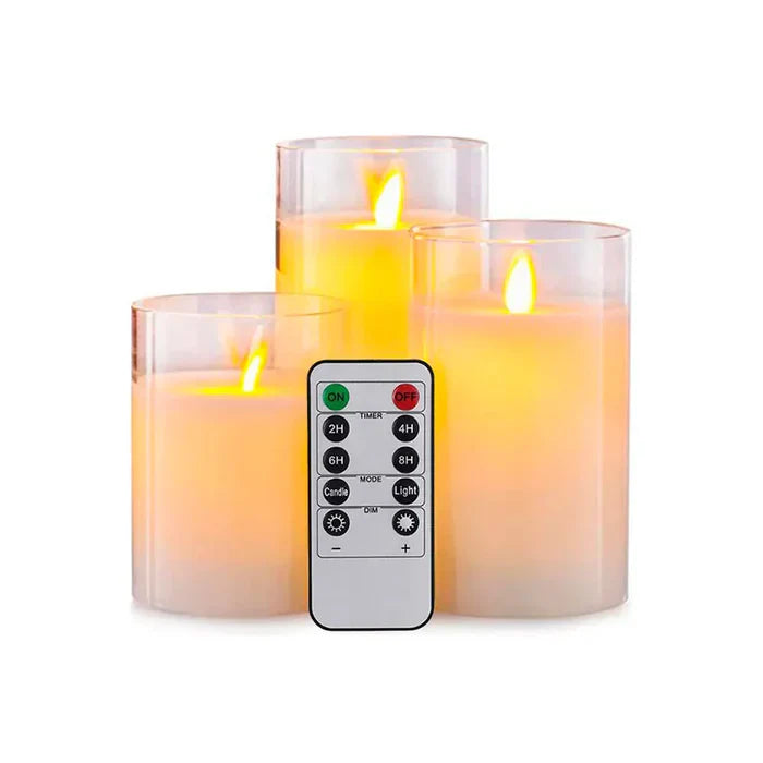 Kit 3 Velas de LED com Controle Remoto