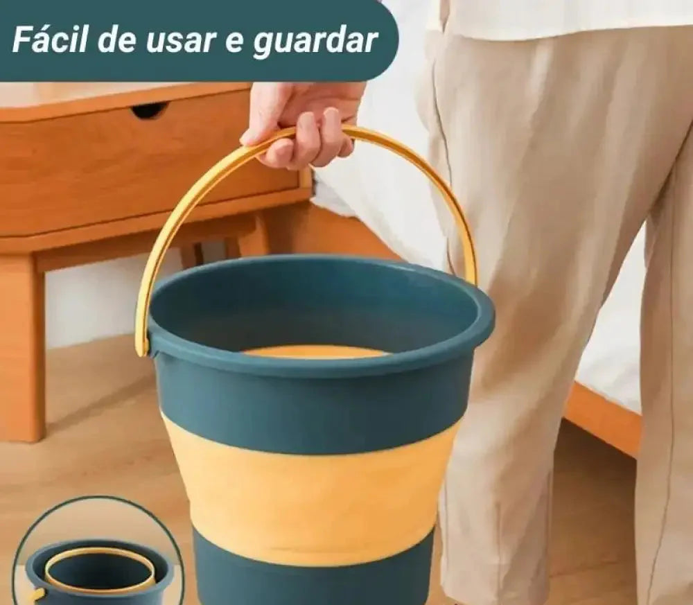 Balde Dobrável Retrátil com Alça