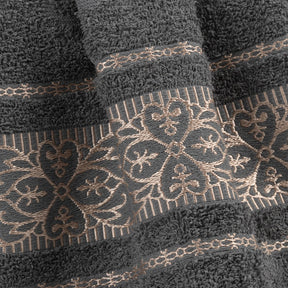 Jogo De Banho 4 Peças 370g/M² Toalhas 100% Algodão Cinza/Rosê