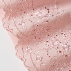 Jogo de Lençol 4 Peças Percal 300 Fios Lese Bordado Inglês Rose