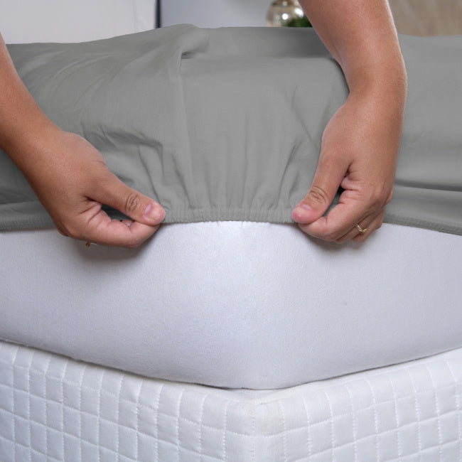 Jogo de Lençol Queen 4 Peças  400 Fios Ponto Palito Cinza