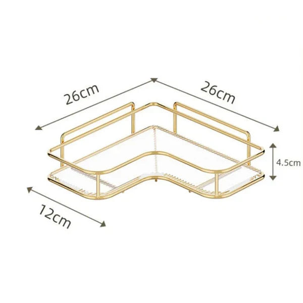 Prateleira Acrílica de banheiro - Dourada, sem furos